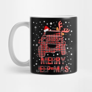 Merry Jeepmas Buffalo Plaid Christmas Jeep TShirt Gift Mug